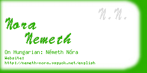 nora nemeth business card